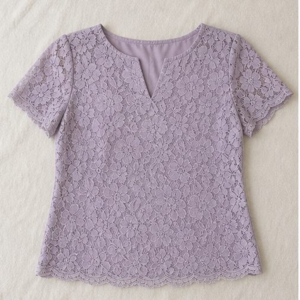 Lilac V Neck Top